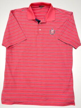 Peter Millar Striped Golf Polo Shirt County Down Summer Comfort Pink Men’s XXL